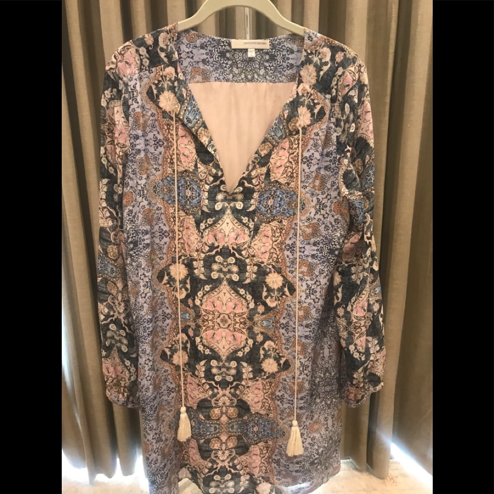 Silk blue multi dress